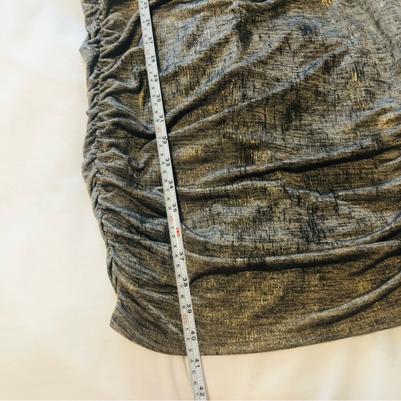 Frank Lyman Size 10 Metallic Knit Draped Cowl Sheath Dress Gold - Picture 7 of 11